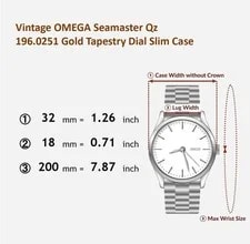 1980s Omega Seamaster Cal.1430 Gold Tapestry Dial 32mm Quartz Japan Z299 2