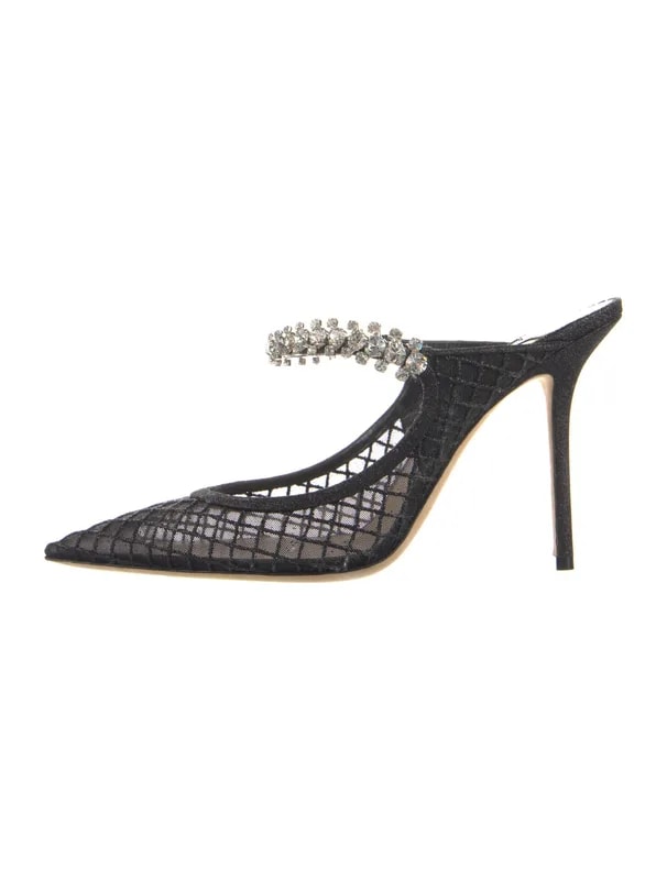 Jimmy Choo — Glitter Embellishments Mules — Designer Shoe — resale