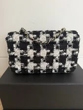 Chanel Houndstooth 20s Ribbon Flap HW New 🖤 2