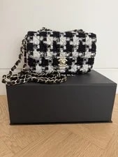 Chanel Houndstooth 20s Ribbon Flap HW New 🖤 4