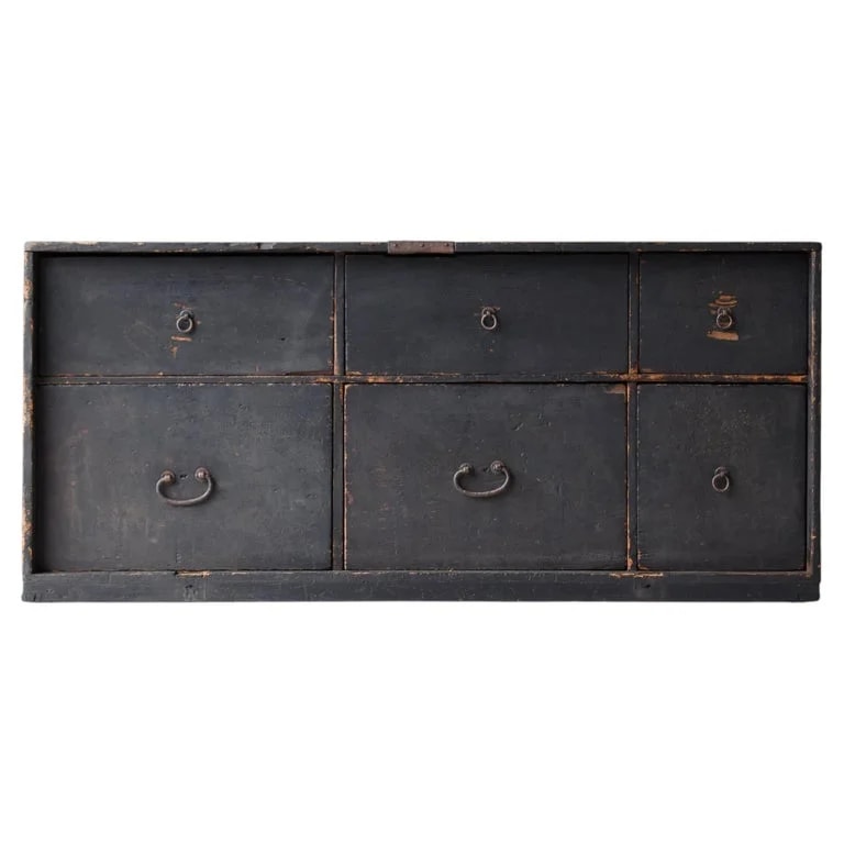 Japanese Antique Drawer Chest 1800s-1860s / Sideboard Tansu Wabi Sabi — Furniture — resale