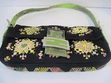 Fendi — Fendi Baguette Flower Embroidery Neoprene Skin — Handbag — resale