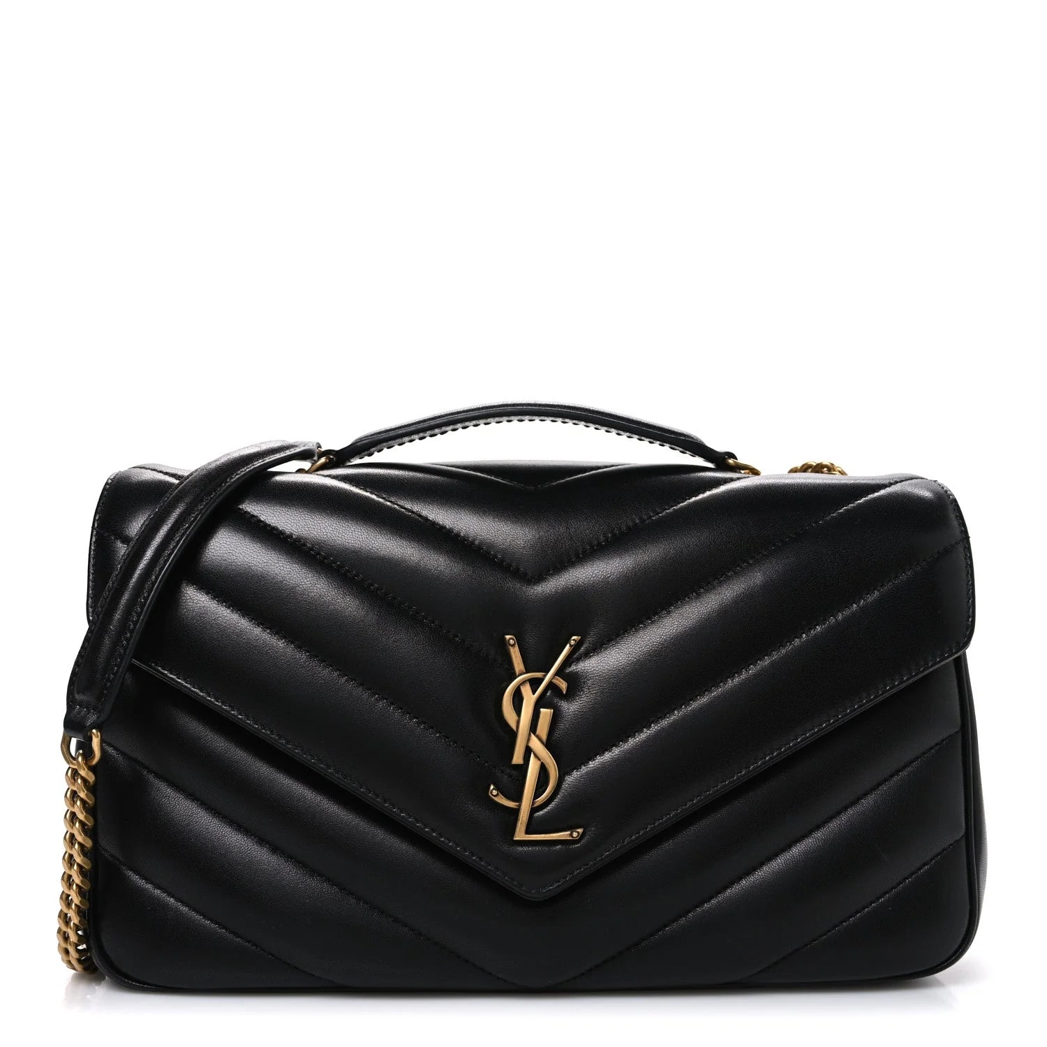 Saint Laurent — Chevron Quilted Medium Loulou — Handbag — resale