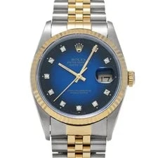 Rolex — Rolex Datejust 16233G Blue Gradient / Diamond Dial Stainless Steel #W1269 — Watch — resale