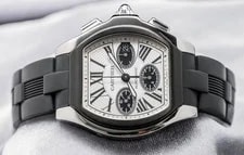 Cartier Roadster XL Chronograph Adlc Silver Dial Rubber 2016 eBay Live W6206020 3