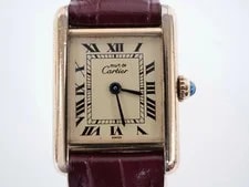 Cartier Must de Tank Vermeil 5057001 Silver 20mm Ivory Dial Gold Bezel #WJW302 3
