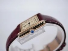Cartier Must de Tank Vermeil 5057001 Silver 20mm Ivory Dial Gold Bezel #WJW302 4