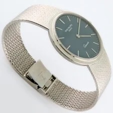 Patek Philippe Calatrava Blue Dial 18K White Gold Mesh Bracelet 33mm 3744 4