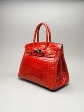 Hermes Birkin 30 Shiny Geranium Palladium Hardware Preowned T Stamp 2