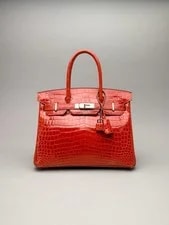 Hermes Birkin 30 Shiny Geranium Palladium Hardware Preowned T Stamp 3
