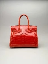 Hermes Birkin 30 Shiny Geranium Palladium Hardware Preowned T Stamp 4