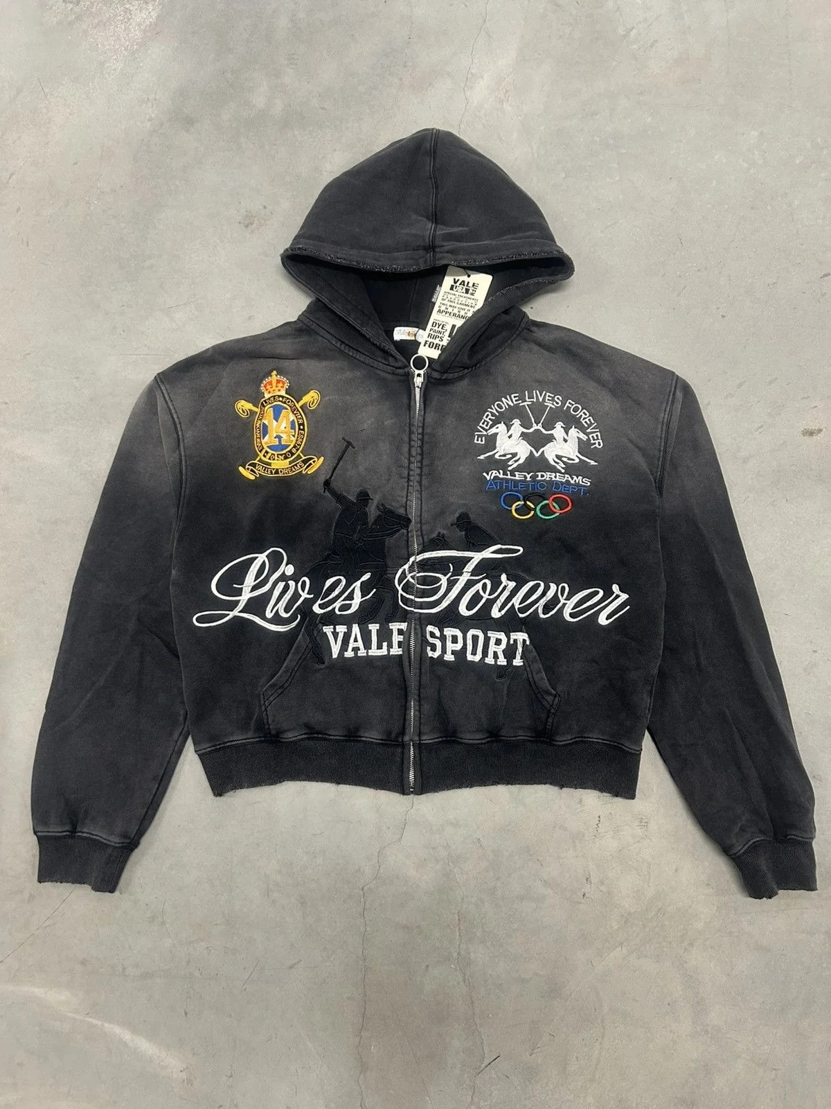 Vale Forever Valley Dreams Black Blackrock Zip Up Hoodie New — streetwear — resale