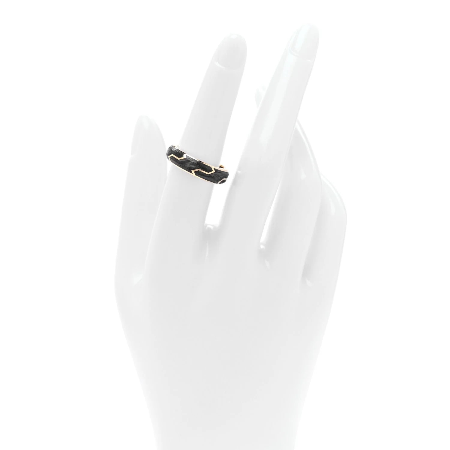 18K Yellow Gold 6mm Forged Band 53 6.5 2