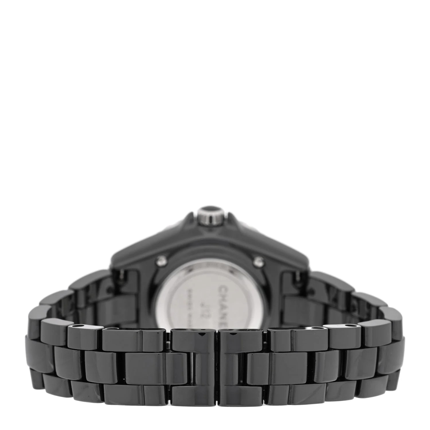 Stainless Steel Ceramic Diamond 33mm J12 Quartz Black 3