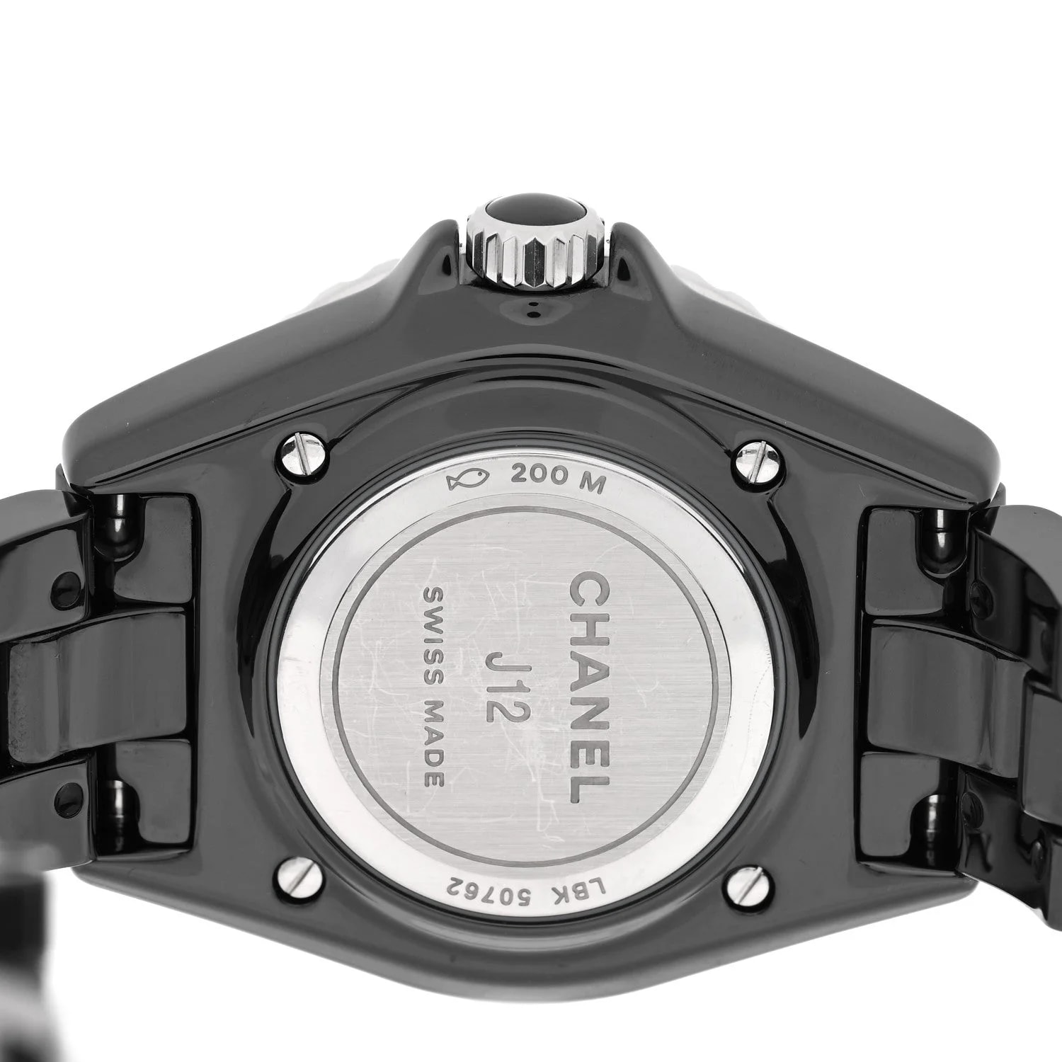 Stainless Steel Ceramic Diamond 33mm J12 Quartz Black 4