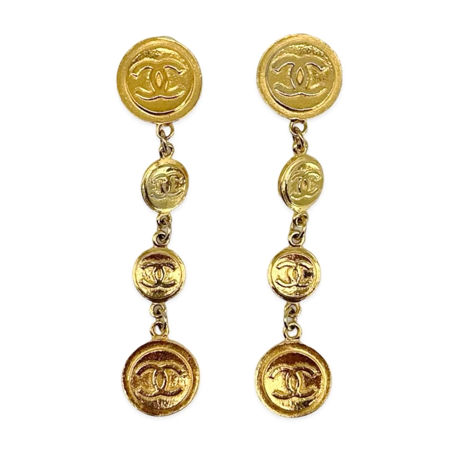 Luv Luxe Scottsdale — Chanel Medallion Dangle Drop Clip on Earrings — Accessory — resale
