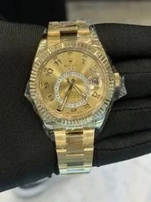 Rolex SkyDweller Champagne Sunray Arabic Dial on Oyster 326938 2