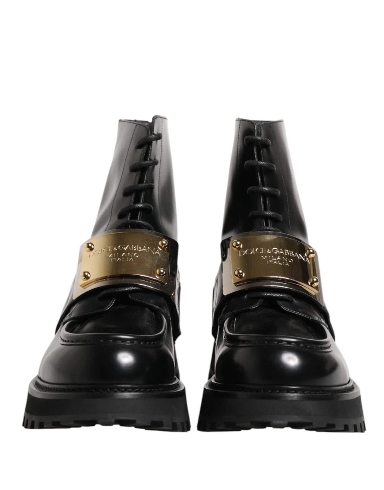 Dolce & Gabbana — Dolce & Gabbana DG Plaque Lace Up — Designer Shoe — resale