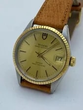Tudor Prince Oysterdate 14K Gold Bezel 75403 32mm Automatic Cal 2824-2 3