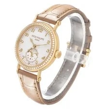 Patek Philippe Calatrava Moonphase Yellow Gold Diamond Watch 7121J Box Papers 4
