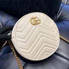 Gucci Marmont Chain Round Crossbody White Gold Classic D 3