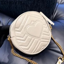 Gucci Marmont Chain Round Crossbody White Gold Classic D 4