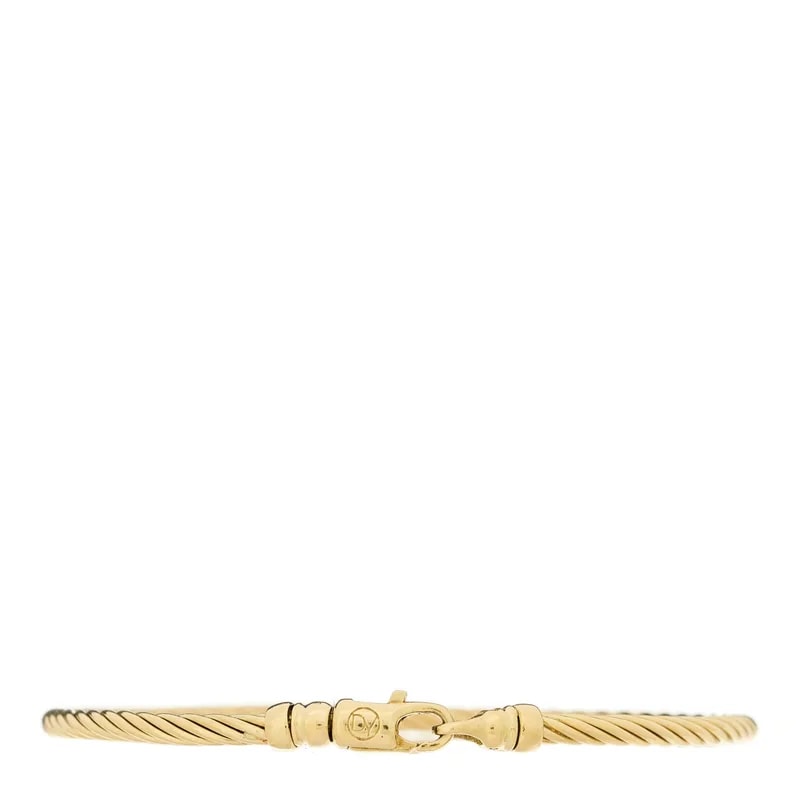18K Yellow Gold 3mm Cable Bangle 2