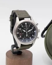 IWC Pilot's IW371704 Chronograph on Green Strap 4