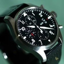 IWC — IWC Pilot Chronograph IW377701 Black Dial Auto Full Set + Travel Roll — Watch — resale