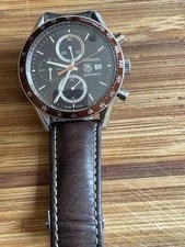 TAG Heuer Carrera Calibre 16 Automatic Chronograph Brown Leather Band Brown Dial 3