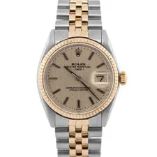 Rolex — Rolex Oyster Perpetual Date Silver Two-Tone Gold Stainless Steel 34mm 1500 — Watch — resale