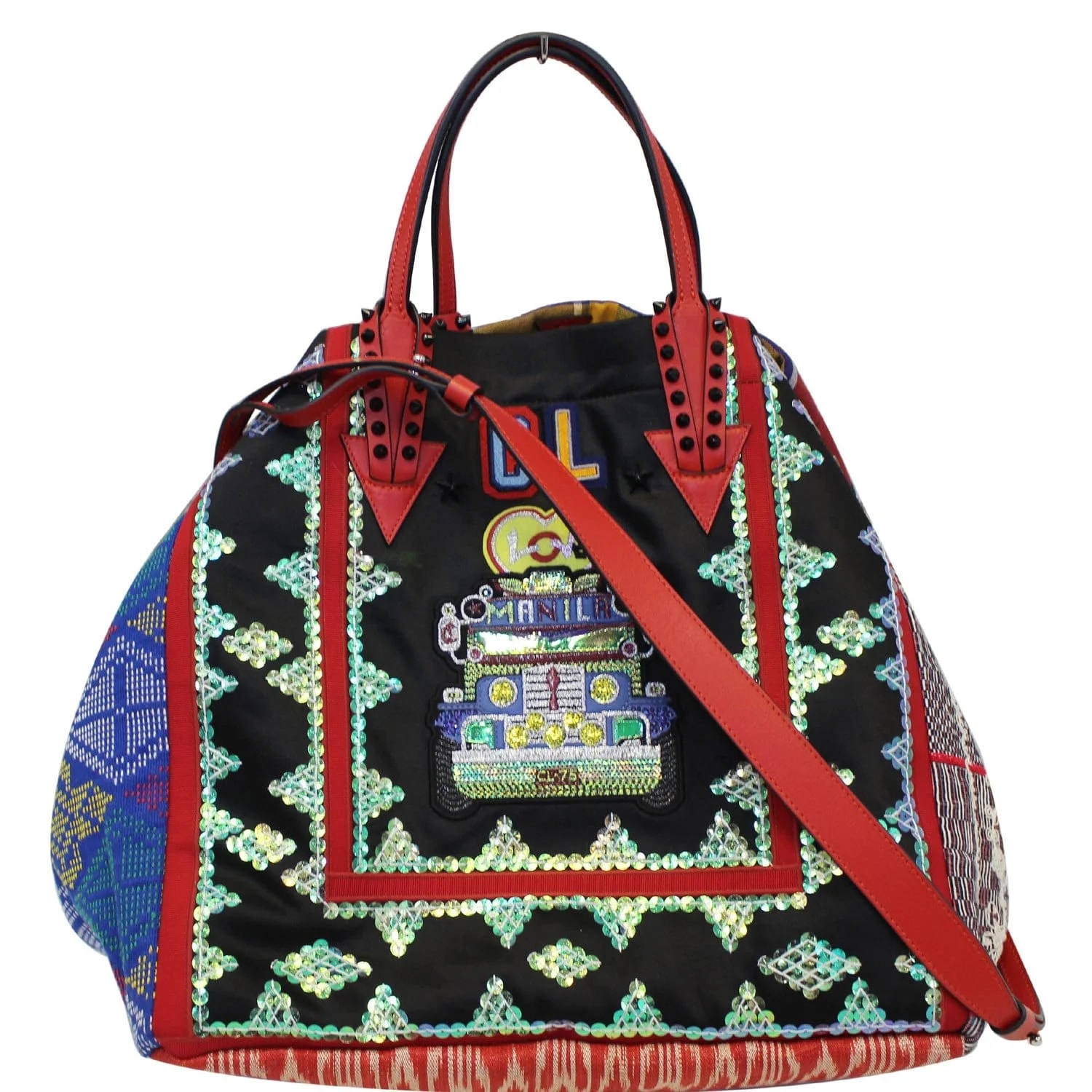 Christian Louboutin — Christian Louboutin Caba World Motif Embroidered — Handbag — resale