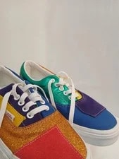 Vans Pride Era Low Rise Skateboard Shoes Size 8 /9.5 Design VG 2