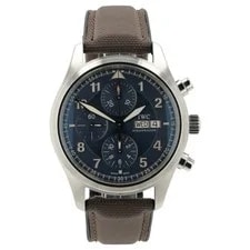 IWC — IWC Pilot Chrono Laureus Blue Dial Stainless Steel 42mm Automatic ’s IW371712 — Watch — resale