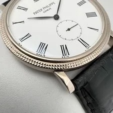2010 Patek Philippe 5116g-001 Calatrava 36mm 18k White Gold Roman Enamel 4