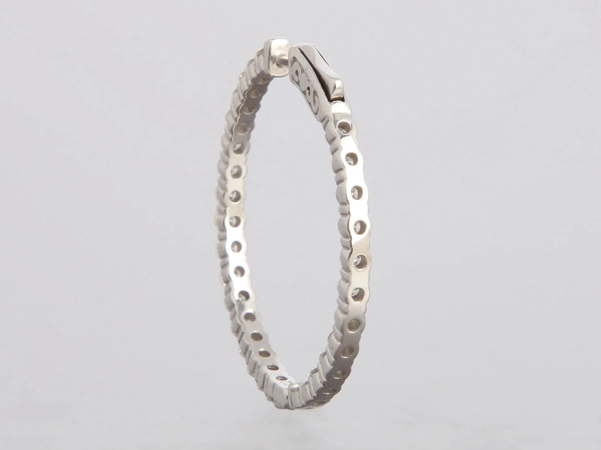 14K White Gold 3.0-Carat Inside Out Hoops 4