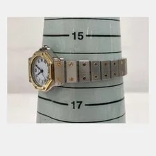Cartier Santos Octagon SM Automatic 23mm Yg/ss Auth 4
