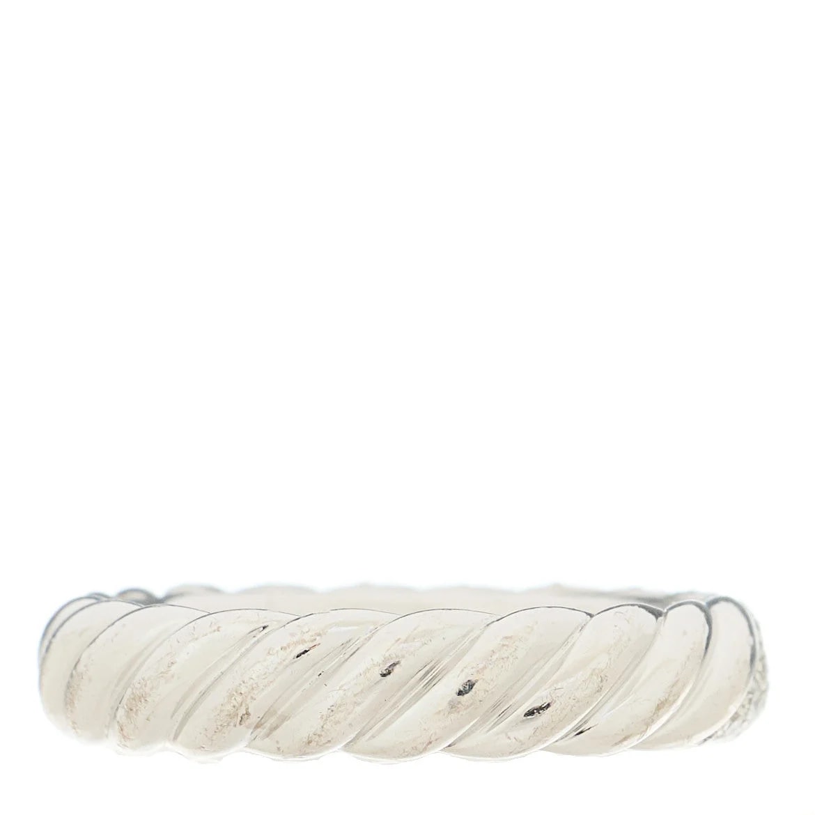 18K White Gold 4.6mm Sculpted Cable Band 52 6 3