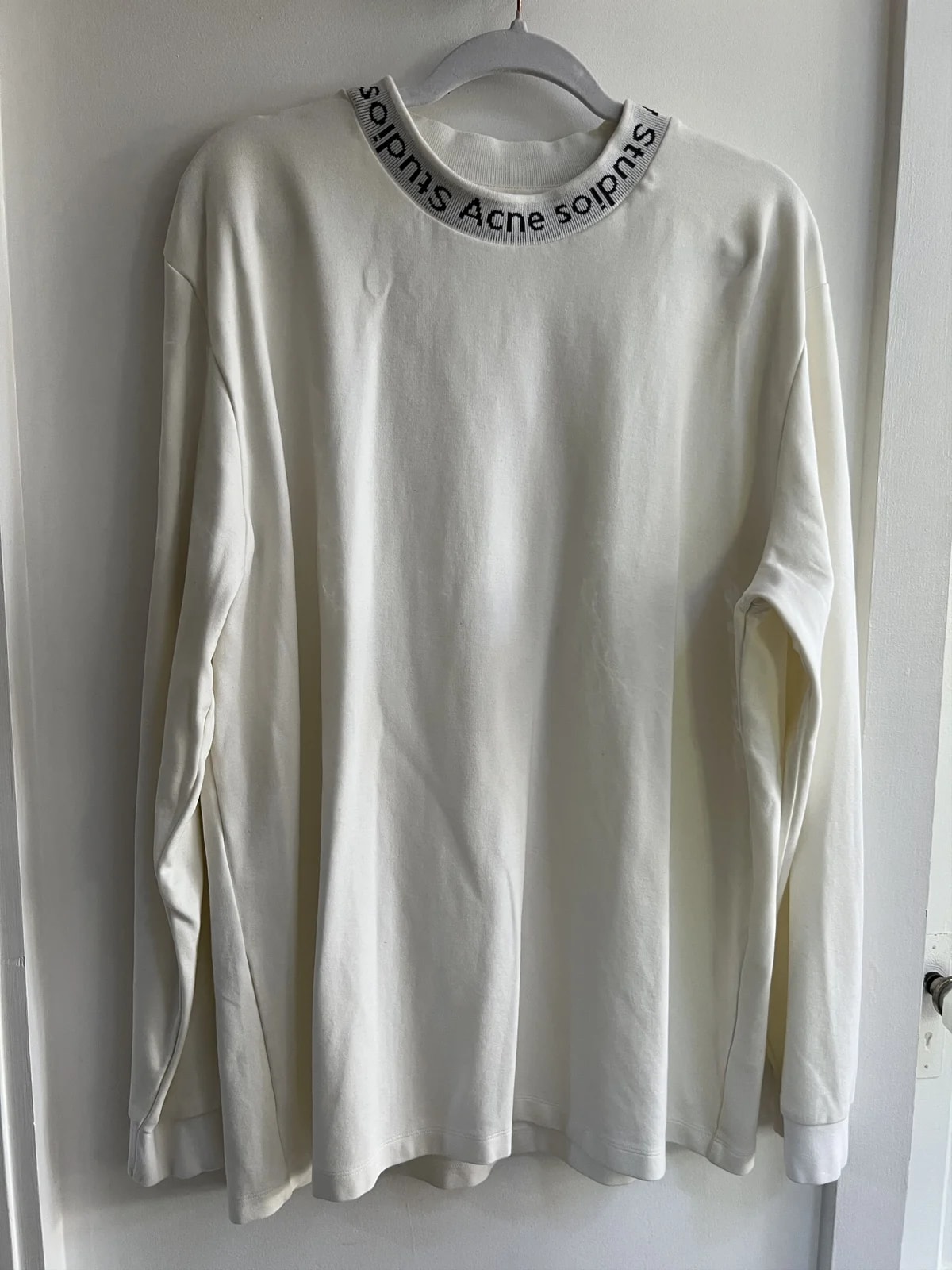 Acne Long Sleeve Logo-Neck Tee — streetwear — resale
