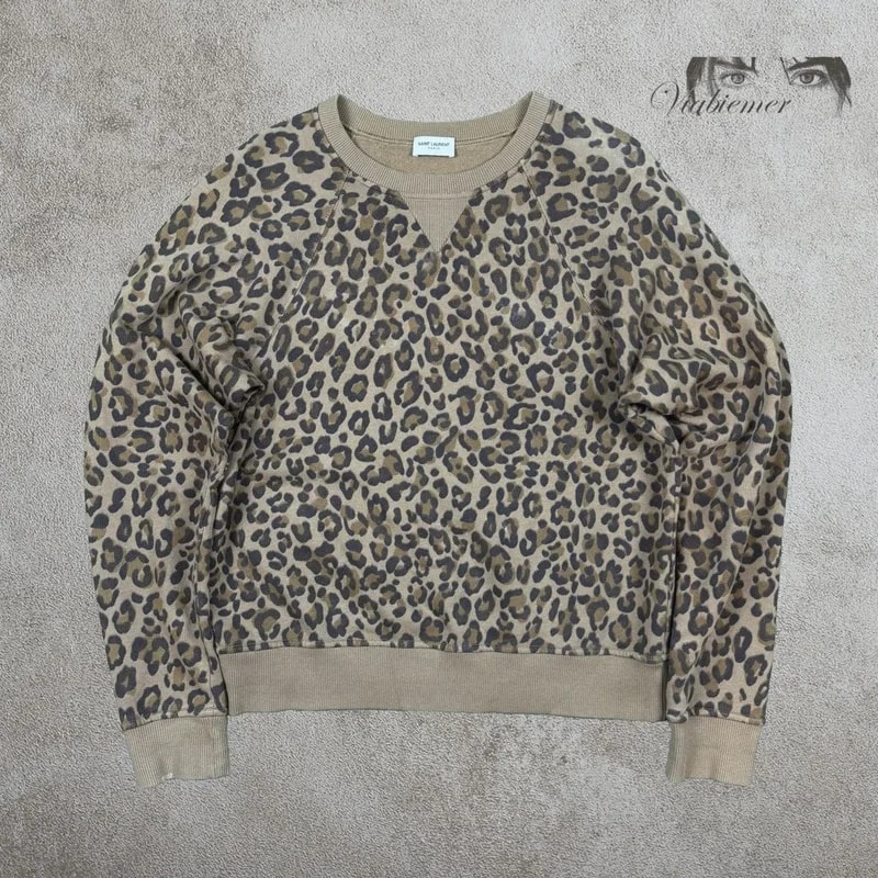 Saint Laurent — Saint Laurent Paris Leopard Print Crewneck — streetwear — resale