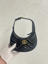 NEW Gucci GG Marmont Half Moon Shaped Mini Hobo W Cert 3