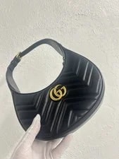 NEW Gucci GG Marmont Half Moon Shaped Mini Hobo W Cert 4