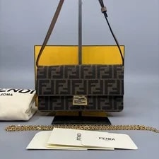 Auth Fendi Baguette WOC Wallet on Chain Crossbody 2