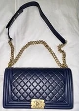 Chanel — Boy Chanel Flap Quilted Antiqued Tone Med — Handbag — resale