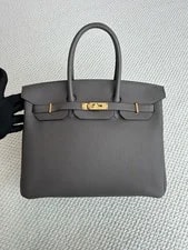 Hermès — Auth Hermès Birkin 35 Etain Top Handle — Handbag — resale