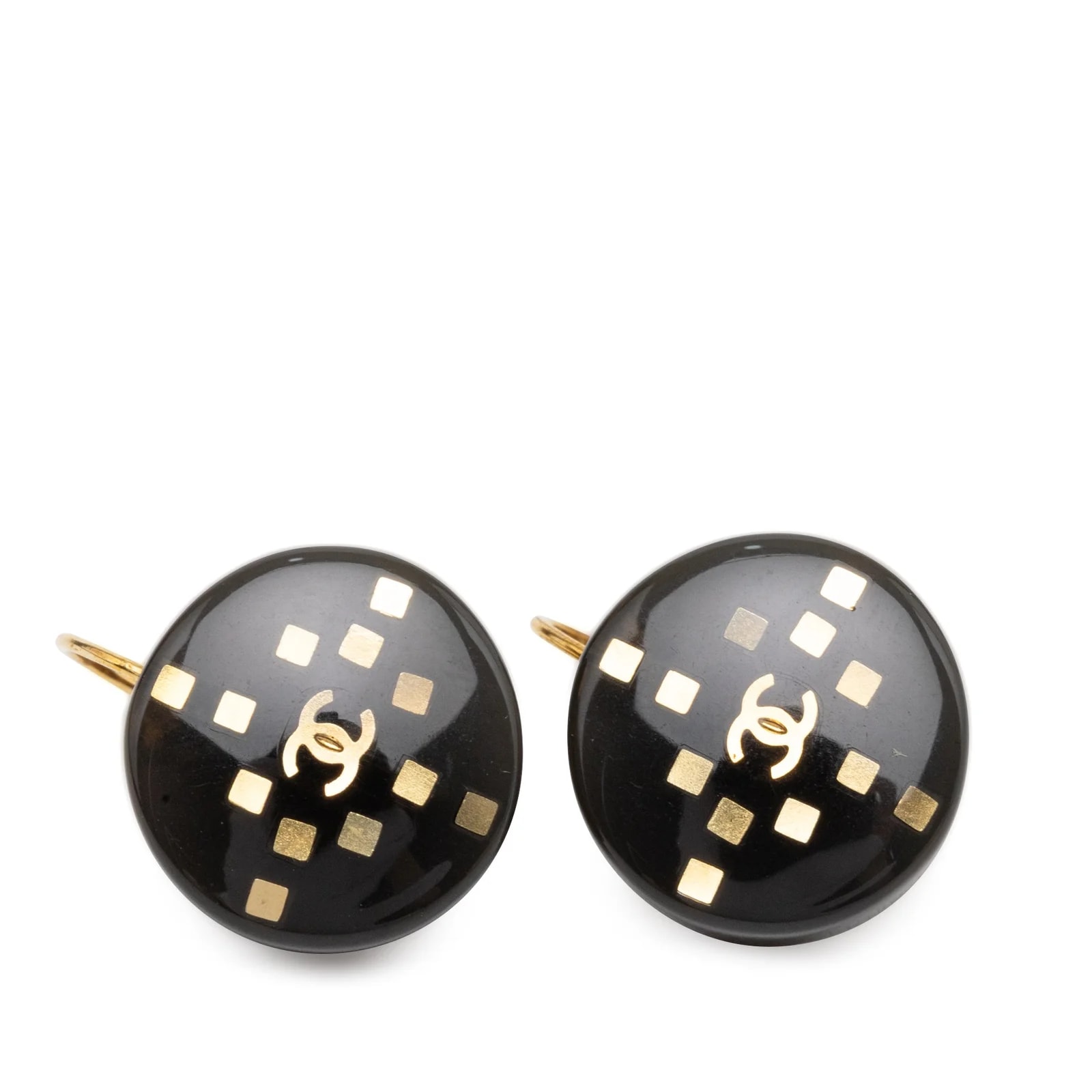 Chanel — CC Resin and Round Lever Backs — Jewelry — resale