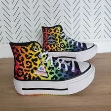 ⭐Converse Chuck Taylor Lift Platform Pride 3 Shoes Leopard A15782C 2