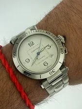 Cartier — Cartier #2378 Pasha 38mm Automatic Open Skeleton Back #W31059H3 Date Indicator — Watch — resale