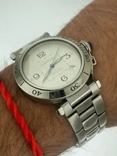 Cartier #2378 Pasha 38mm Automatic Open Skeleton Back #W31059H3 Date Indicator 2