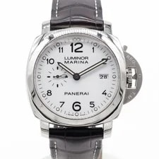 Panerai — Panerai Luminor Marina 1950 3 Days Steel White 44mm PAM00499 Leather Automatic — Watch — resale